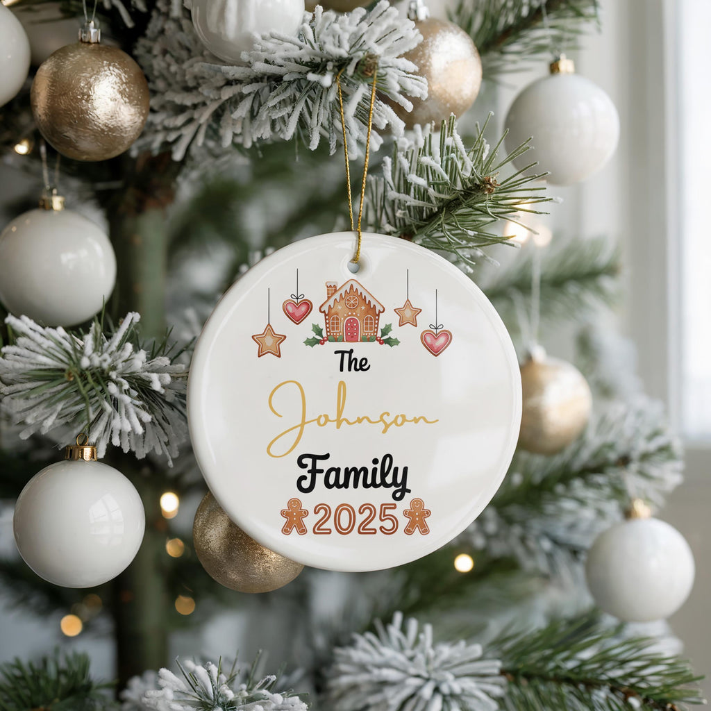 Personalized Family Ornament, Custom Christmas Bauble, Holiday Decoration Keepsake