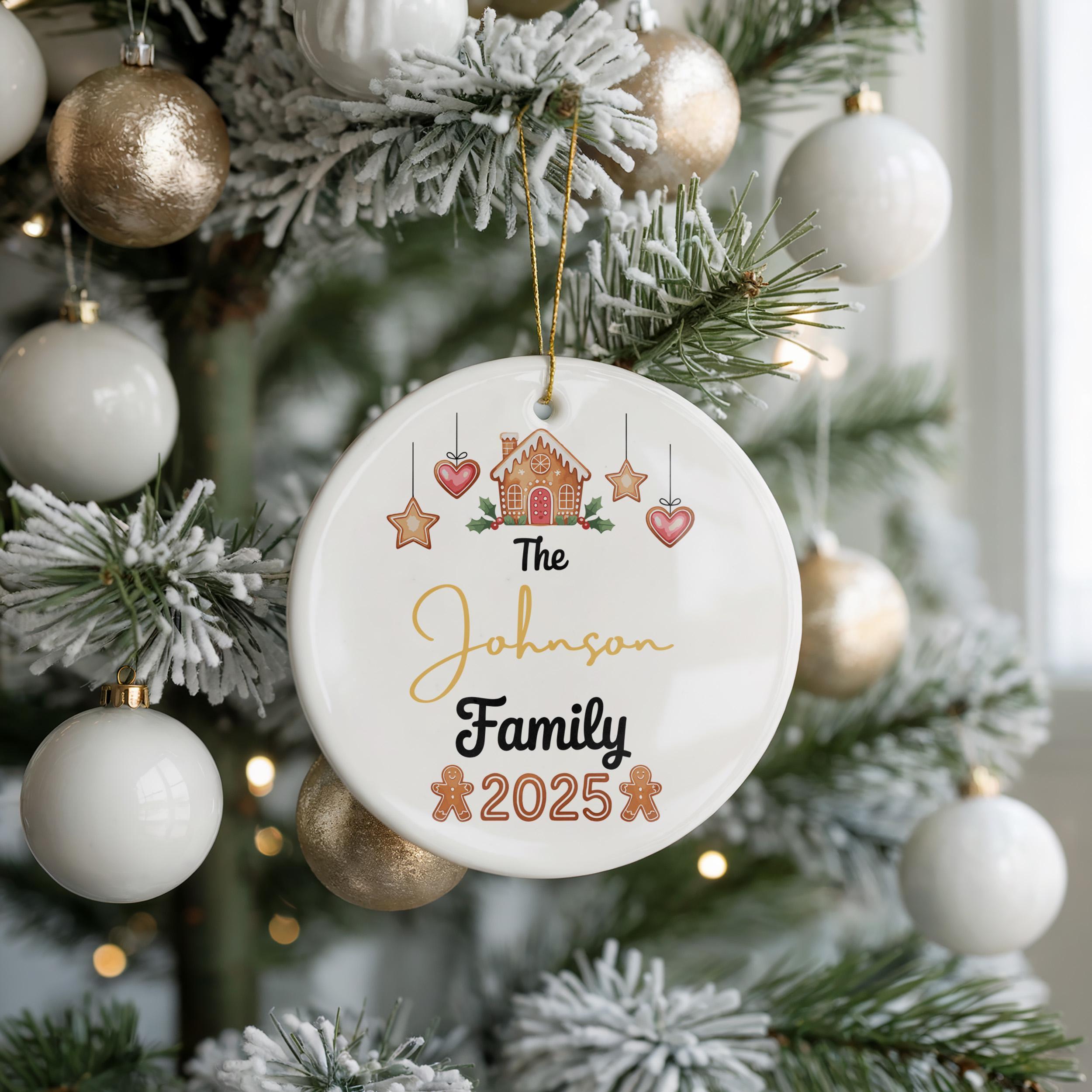 Personalized Family Ornament, Custom Christmas Bauble, Holiday Decoration Keepsake