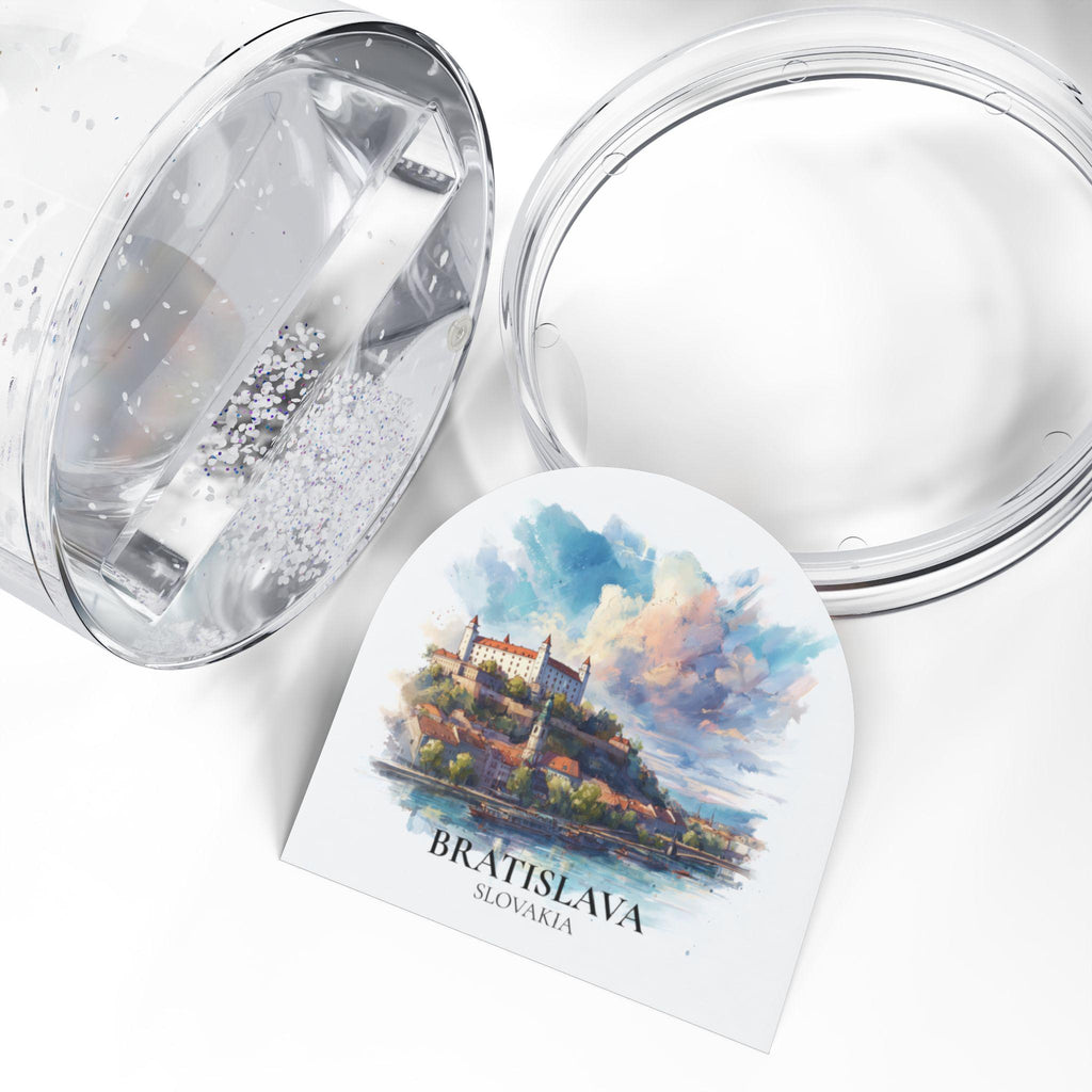 Bratislava Slovakia Snow Globe, Personalized Watercolor, Custom Travel Souvenir Keepsake City Dome
