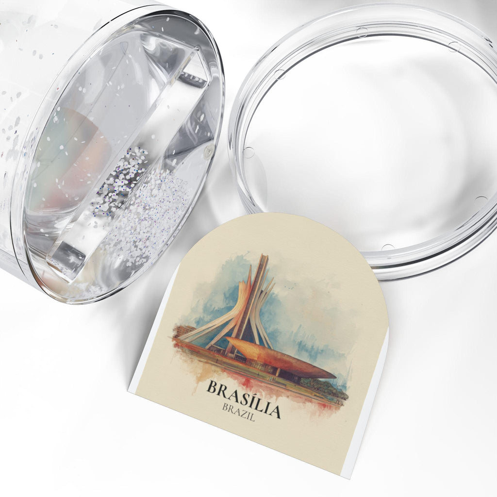 Brasilia Brazil Snow Globe, Personalized Watercolor, Custom Travel Souvenir Keepsake City Dome