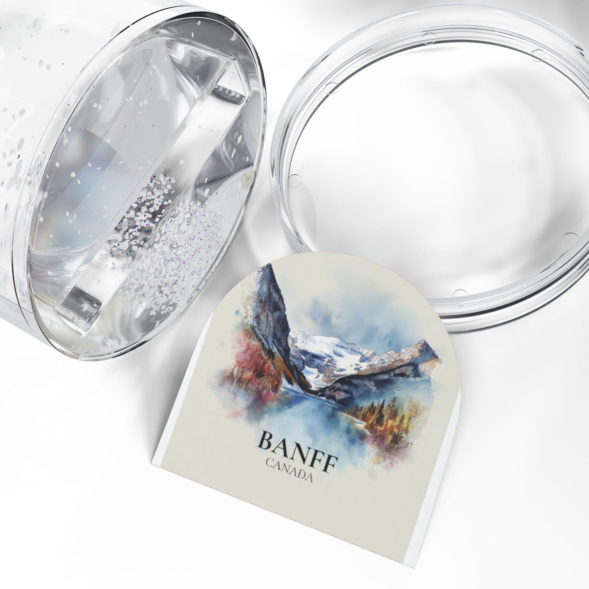 Banff National Park Canada Snow Globe, Personalized Watercolor, Custom Travel Souvenir Keepsake City Dome