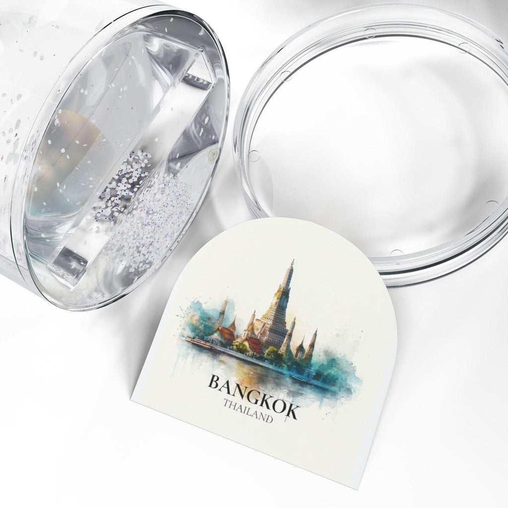 Bangkok Thailand Snow Globe, Personalized Watercolor, Custom Travel Souvenir Keepsake City Dome