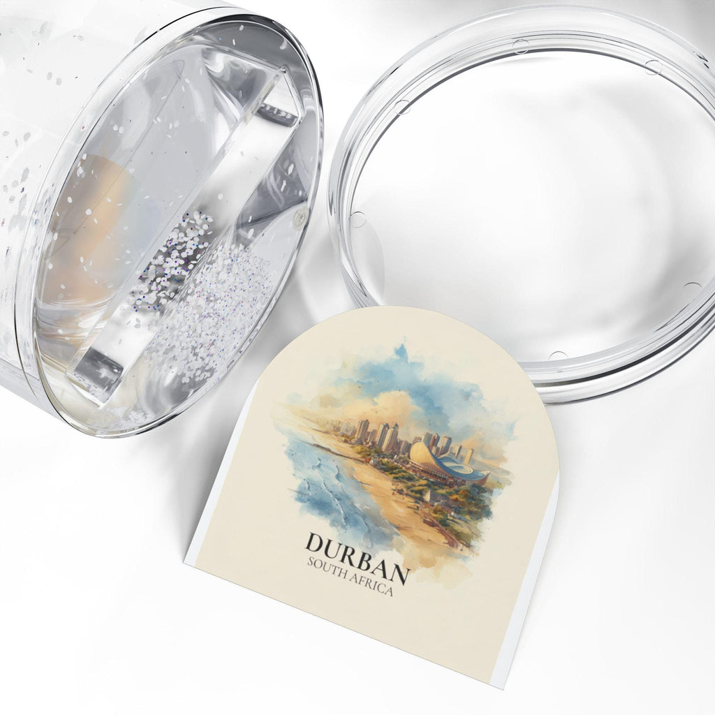 Durban South Africa Snow Globe, Personalized Watercolor, Custom Travel Souvenir Keepsake City Dome