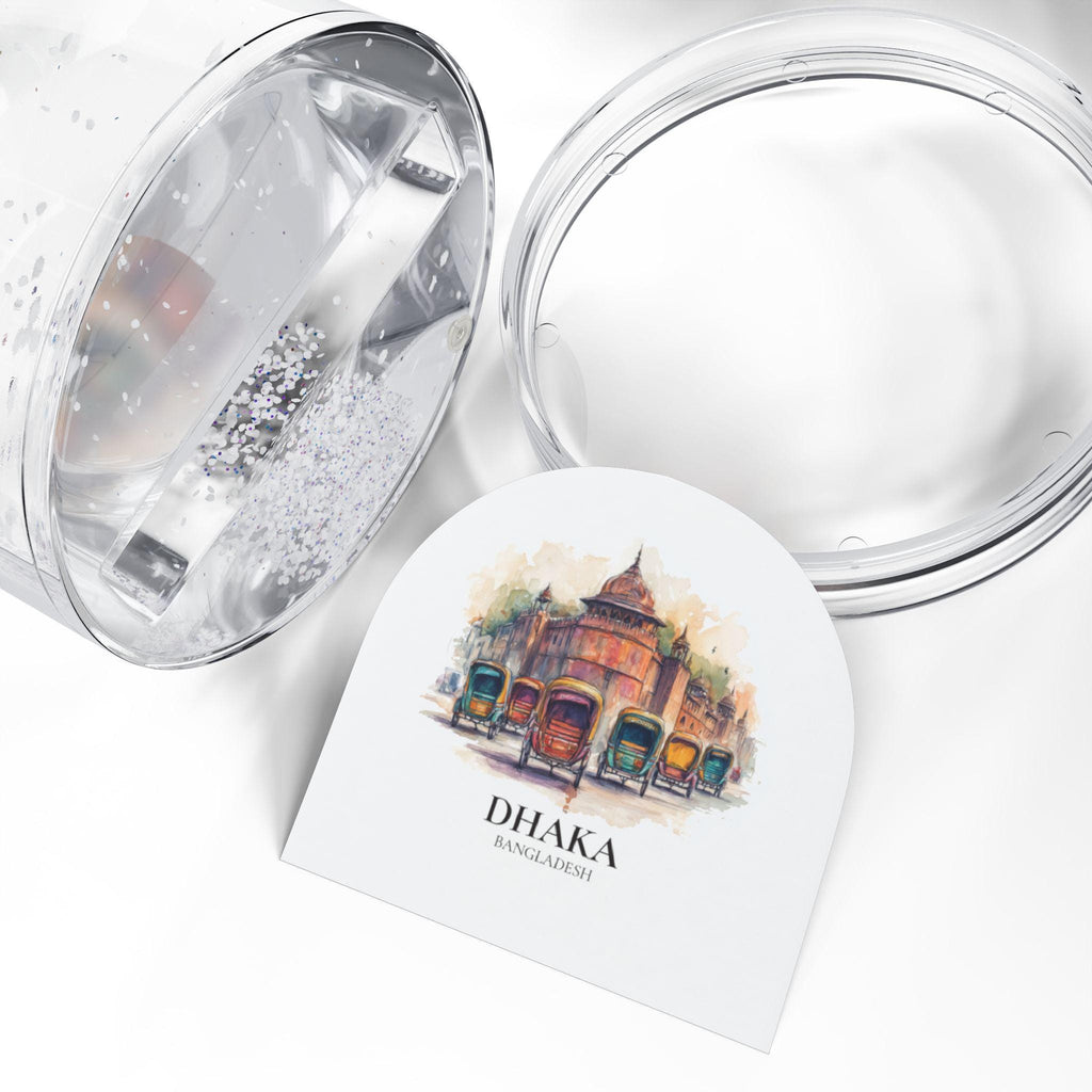Dhaka Bangladesh Snow Globe, Personalized Watercolor, Custom Travel Souvenir Keepsake City Dome