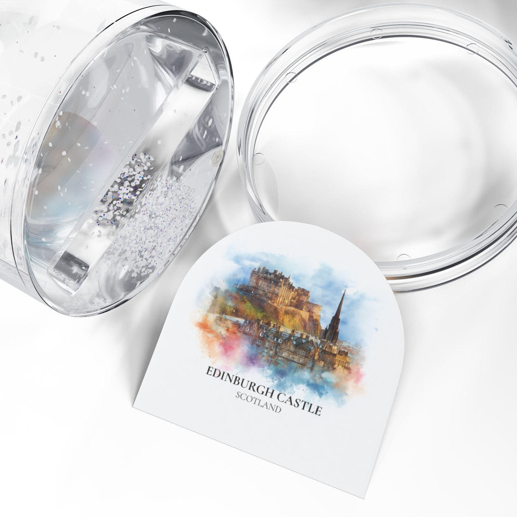 Edinburgh Snow Globe Scotland, Personalized Watercolor, Custom Travel Souvenir Keepsake City Dome