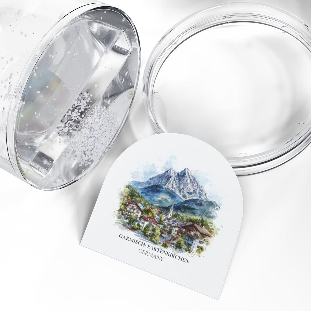 Garmisch Partenkirchen Germany Snow Globe, Personalized Watercolor, Custom Travel Souvenir Keepsake City Dome