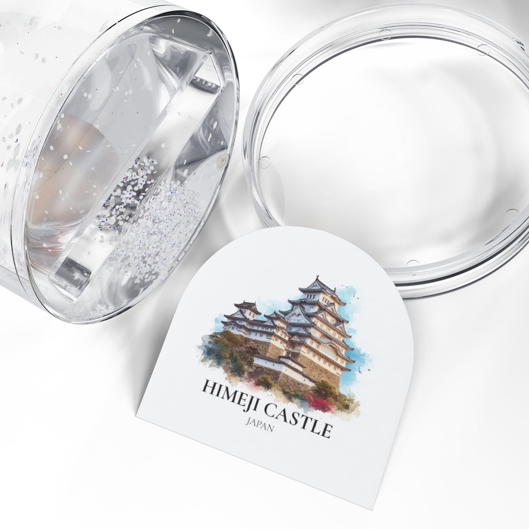 Himeji Castle Snow Globe Japan, Personalized Watercolor, Custom Travel Souvenir Keepsake City Dome