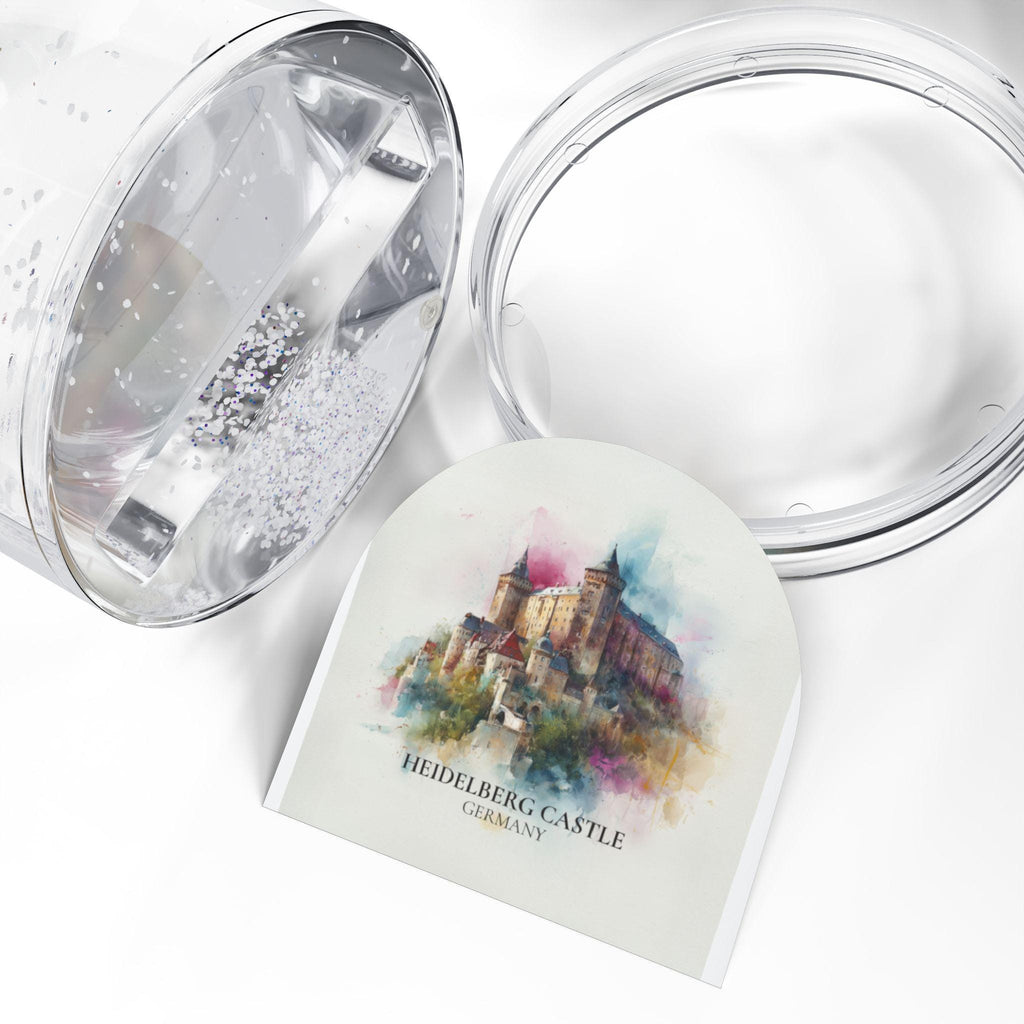 Heidelberg Castle Germany Snow Globe, Personalized Watercolor, Custom Travel Souvenir Keepsake City Dome