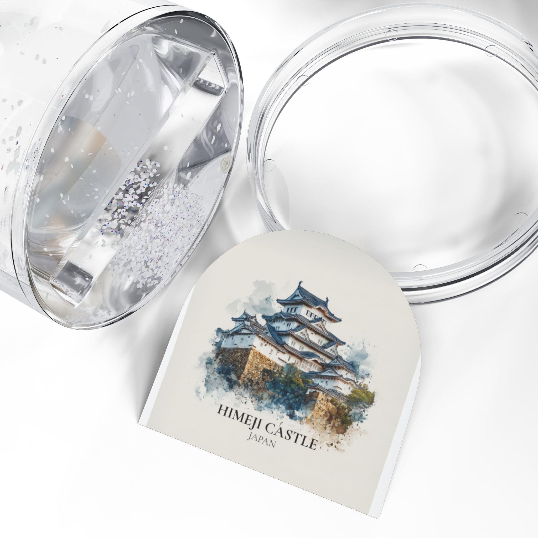 Himeji Castle Japan Snow Globe, Personalized Watercolor, Custom Travel Souvenir Keepsake City Dome