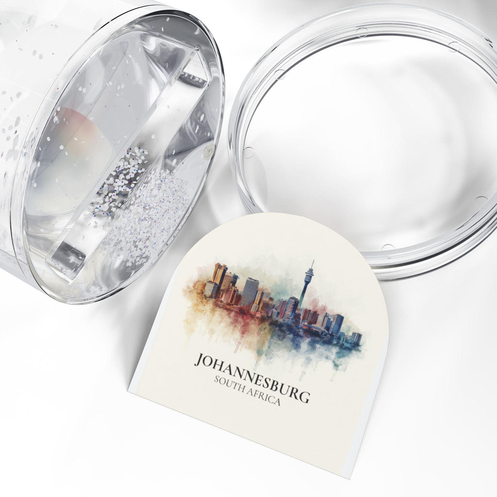 Johannesburg South Africa Snow Globe, Personalized Watercolor, Custom Travel Souvenir Keepsake City Dome