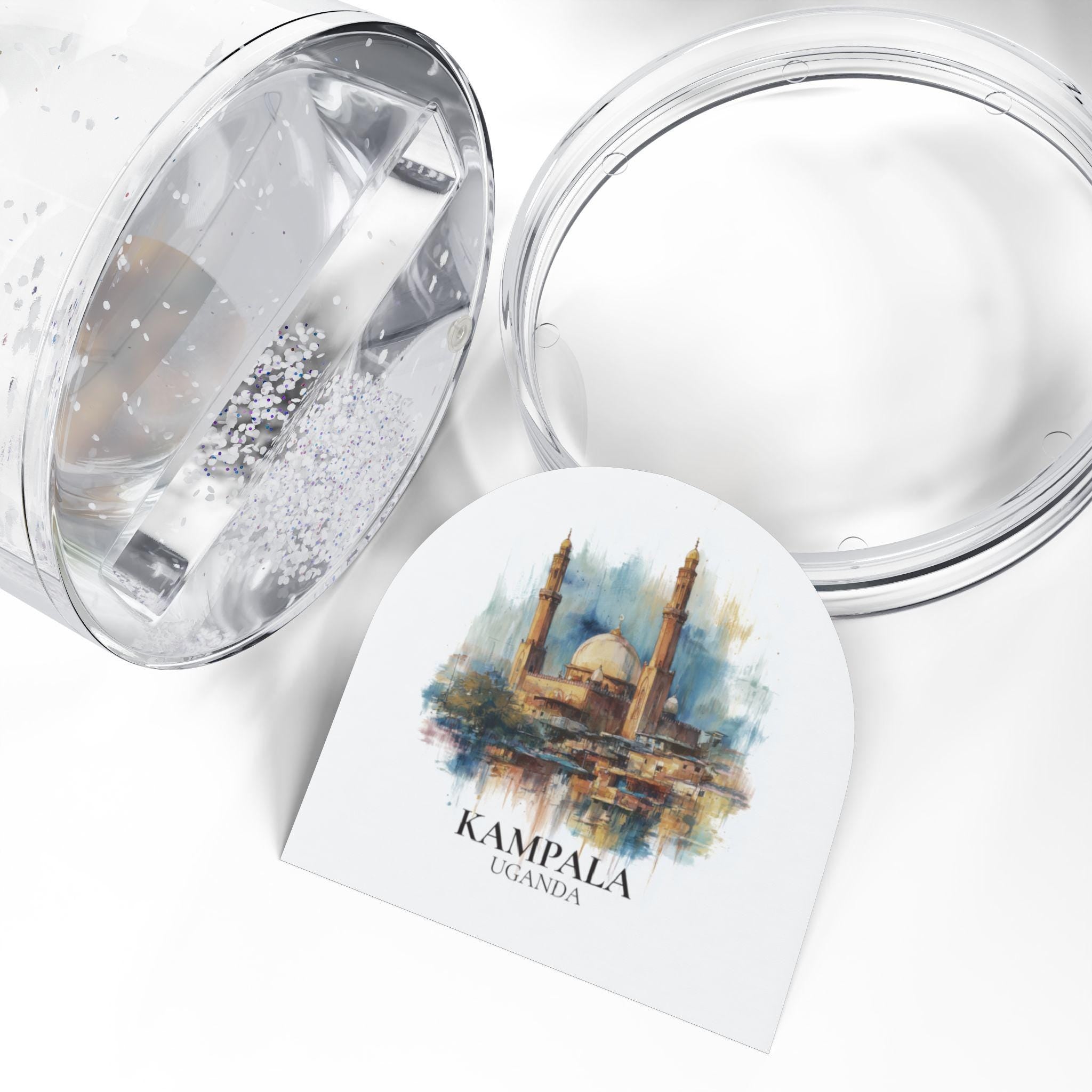 Kampala Uganda Snow Globe, Personalized Watercolor, Custom Travel Souvenir Keepsake City Dome