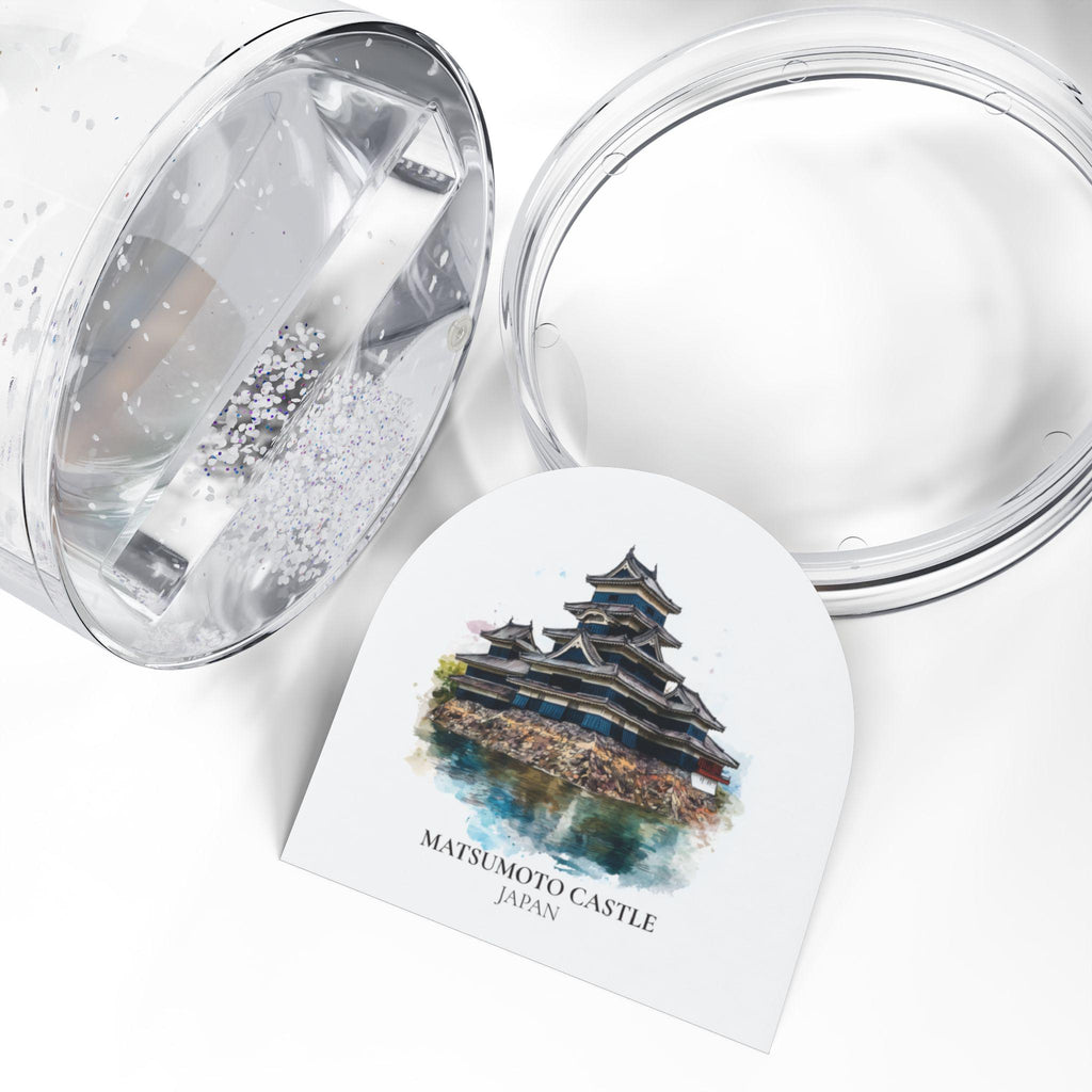 Matsumoto Castle Japan Snow Globe, Personalized Watercolor, Custom Travel Souvenir Keepsake City Dome