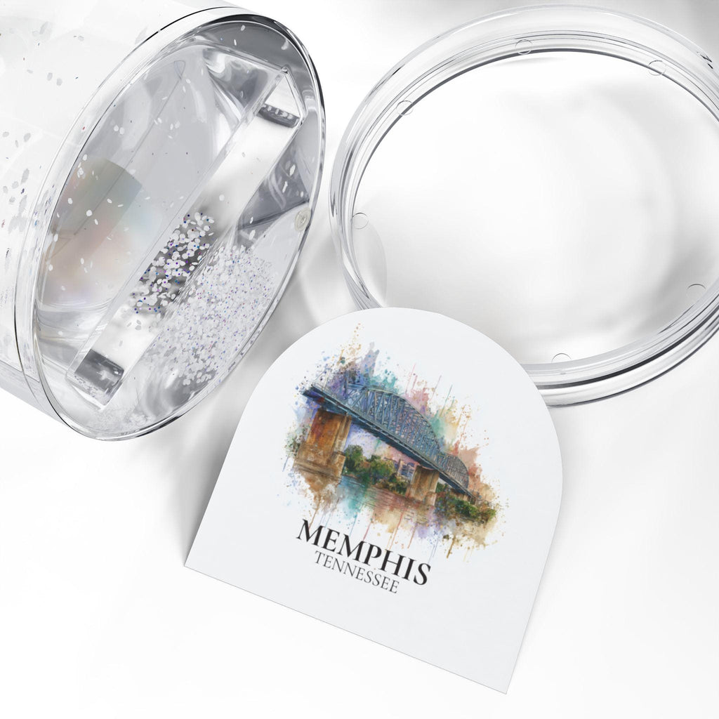 Memphis Tennessee Snow Globe, Personalized Watercolor, Custom Travel Souvenir Keepsake City Dome