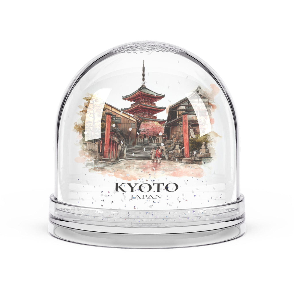 Kyoto Japan Snow Globe, Personalized Watercolor, Custom Travel Souvenir Keepsake City Dome