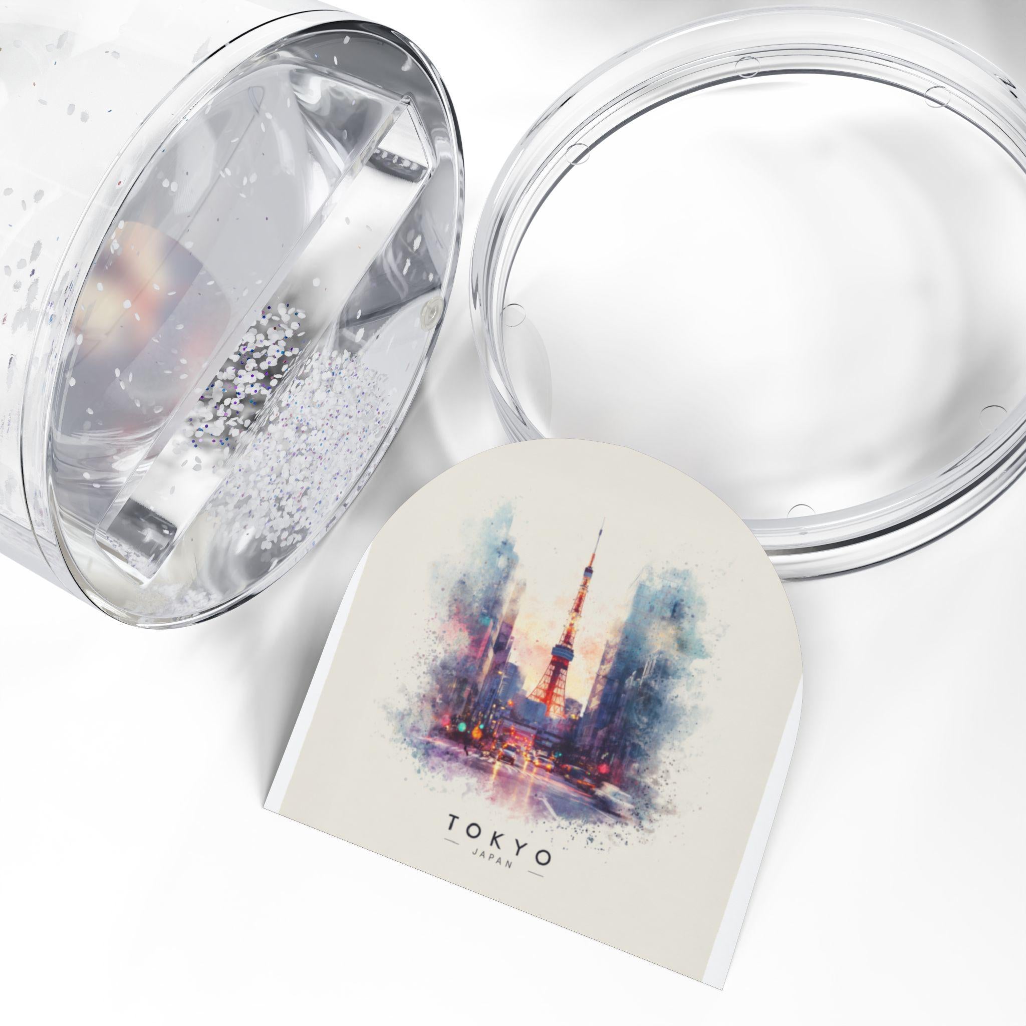 Tokyo Japan Snow Globe, Personalized Watercolor, Custom Travel Souvenir Keepsake City Dome