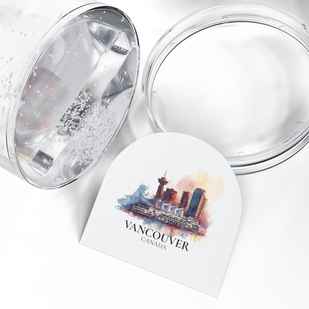 Vancouver Canada Snow Globe, Personalized Watercolor, Custom Travel Souvenir Keepsake City Dome