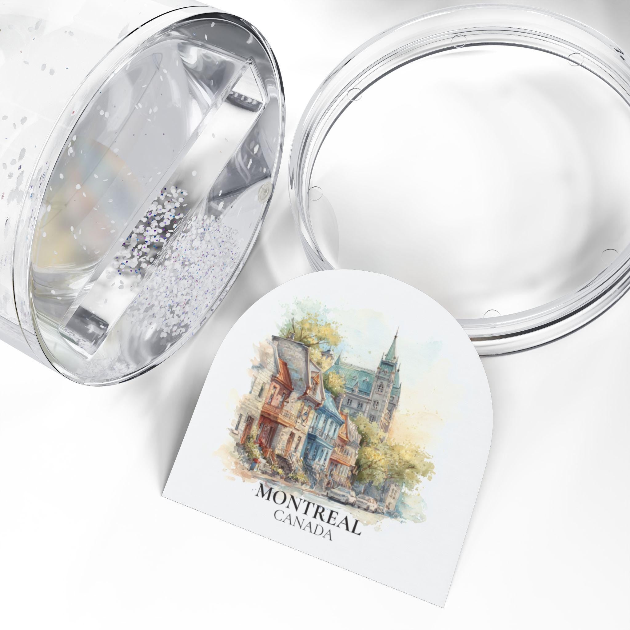 Montreal Quebec Snow Globe, Personalized Watercolor, Custom Travel Souvenir Keepsake City Dome