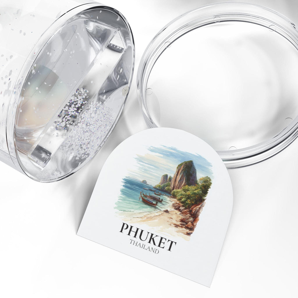 Phuket Thailand Snow Globe, Personalized Watercolor, Custom Travel Souvenir Keepsake City Dome