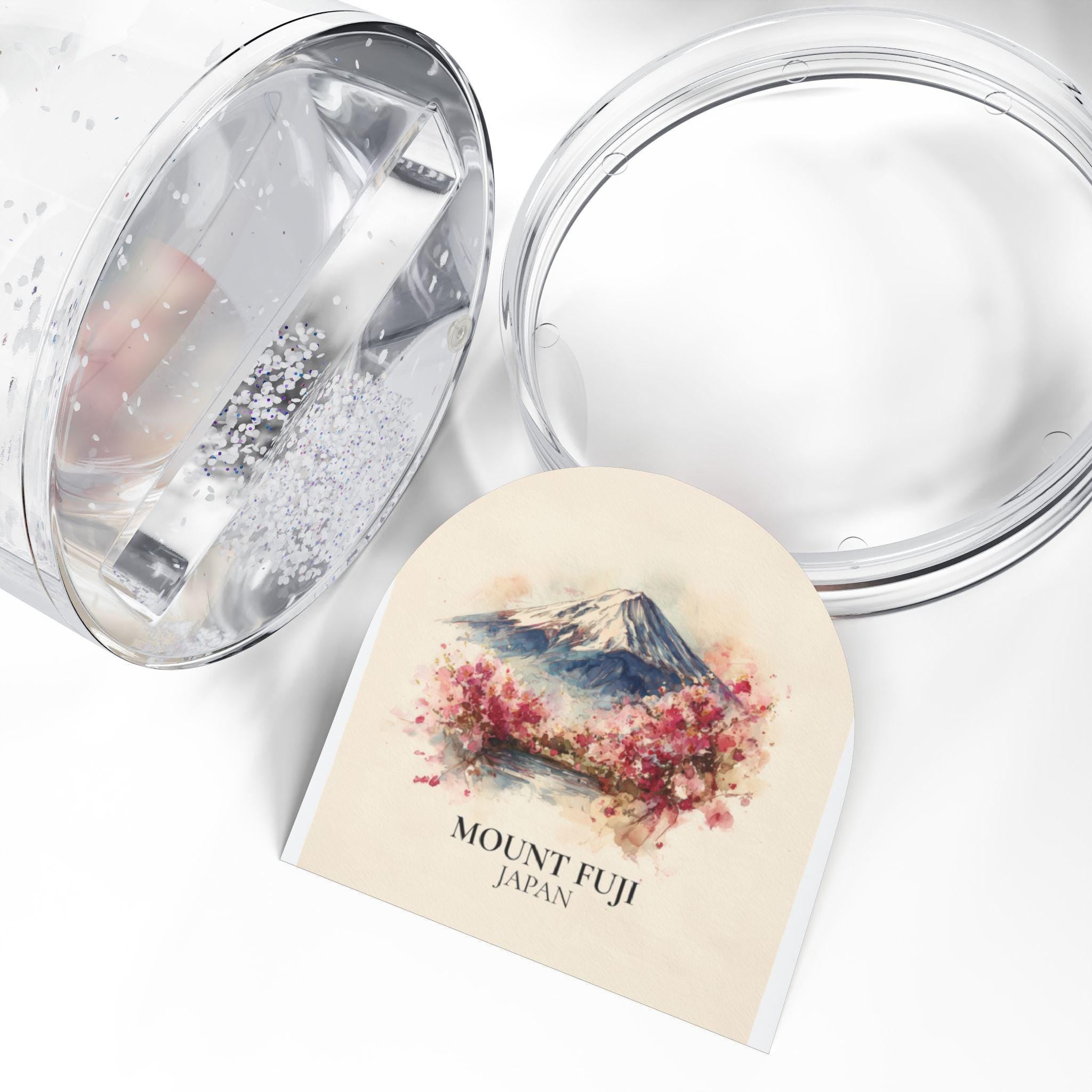 Mount Fuji Japan Snow Globe, Personalized Watercolor, Custom Travel Souvenir Keepsake City Dome