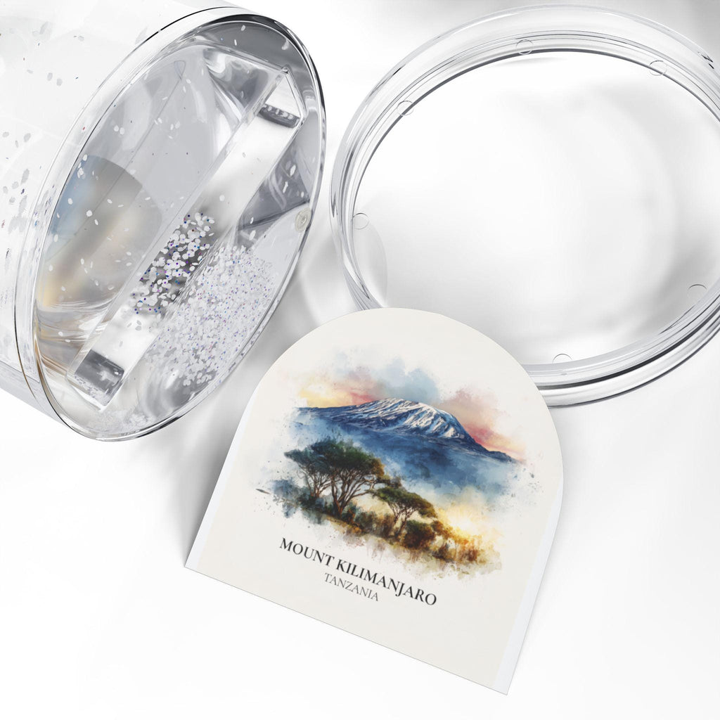 Mount Kilimanjaro Tanzania Snow Globe, Personalized Watercolor, Custom Travel Souvenir Keepsake City Dome
