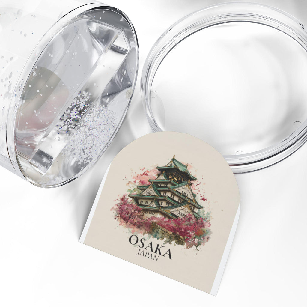 Osaka Japan Snow Globe, Personalized Watercolor, Custom Travel Souvenir Keepsake City Dome
