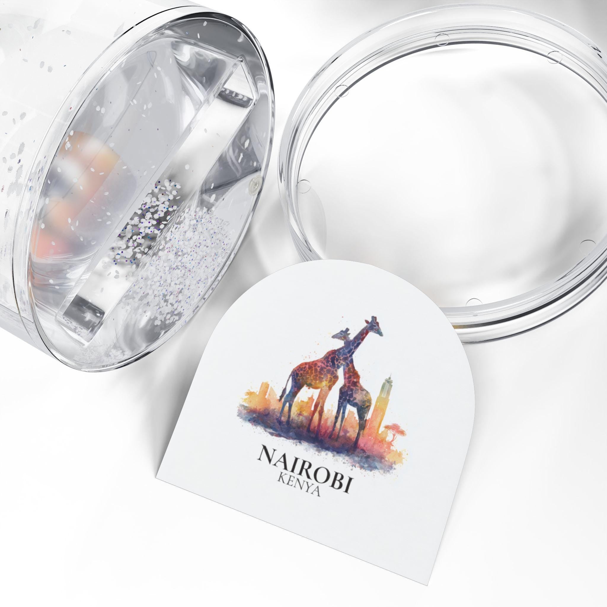 Nairobi Kenya Snow Globe, Personalized Watercolor, Custom Travel Souvenir Keepsake City Dome