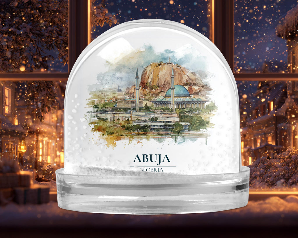 Abidjan Cote dIvoire Snow Globe, Personalized Watercolor, Custom Travel Souvenir Keepsake City Dome