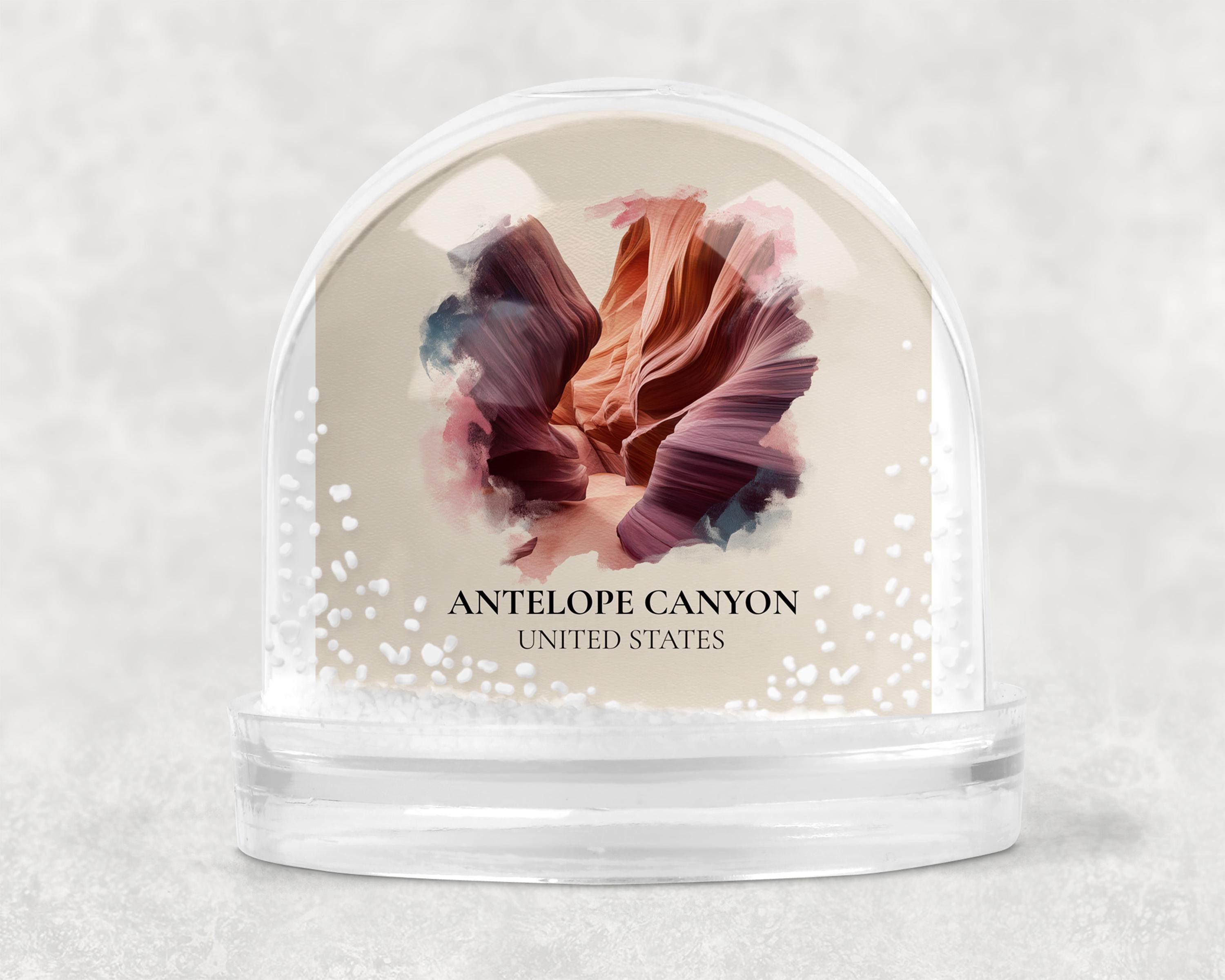 Antelope Canyon United States Snow Globe, Personalized Watercolor, Custom Travel Souvenir Keepsake City Dome