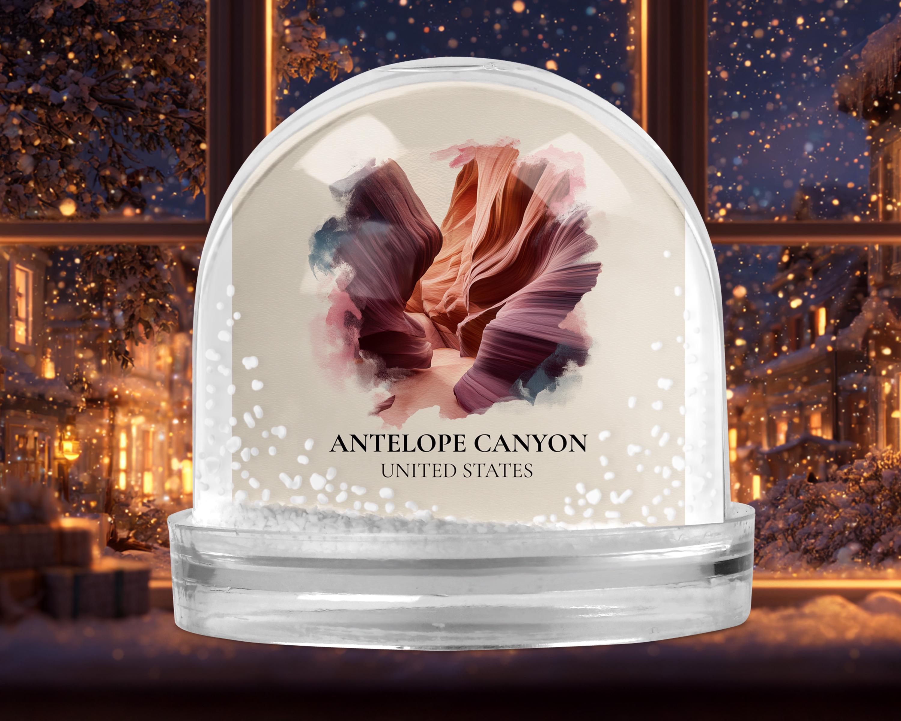 Antelope Canyon United States Snow Globe, Personalized Watercolor, Custom Travel Souvenir Keepsake City Dome