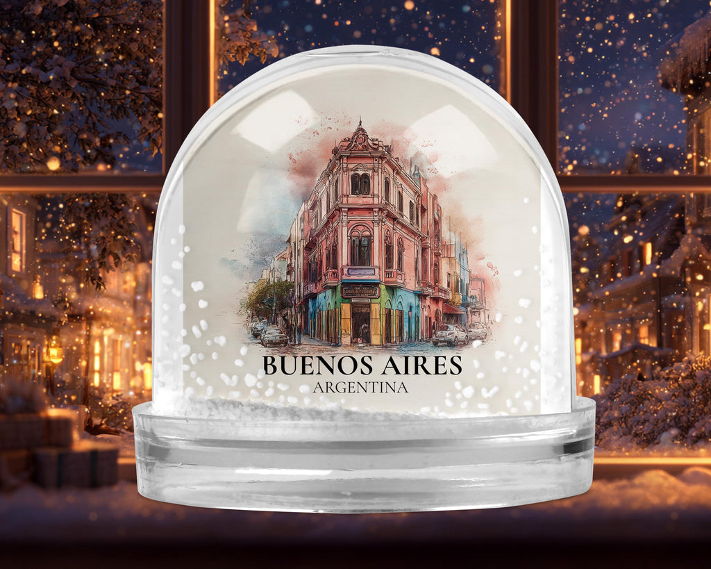 Buenos Aires Argentina Snow Globe, Personalized Watercolor, Custom Travel Souvenir Keepsake City Dome