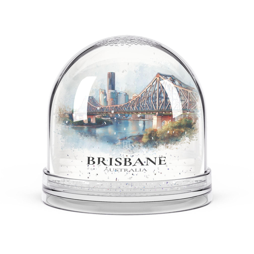 Brisbane Australia Snow Globe, Personalized Watercolor, Custom Travel Souvenir Keepsake City Dome