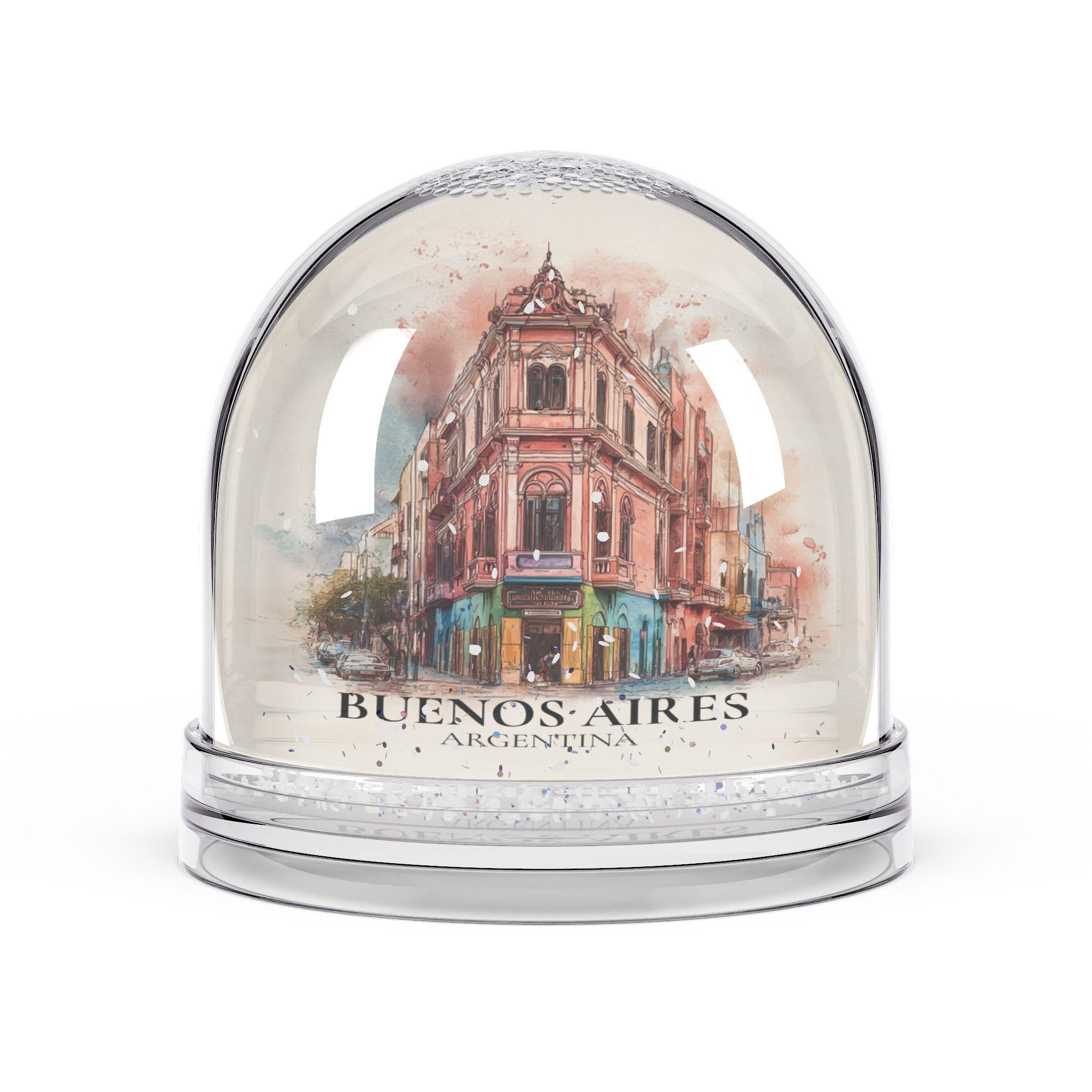 Buenos Aires Argentina Snow Globe, Personalized Watercolor, Custom Travel Souvenir Keepsake City Dome