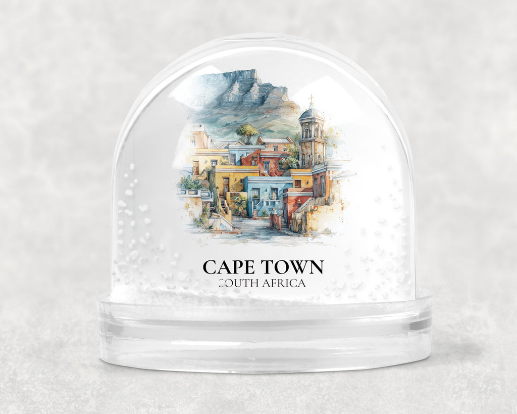 Cape Town Snow Globe South Africa, Personalized Watercolor, Custom Travel Souvenir Keepsake City Dome