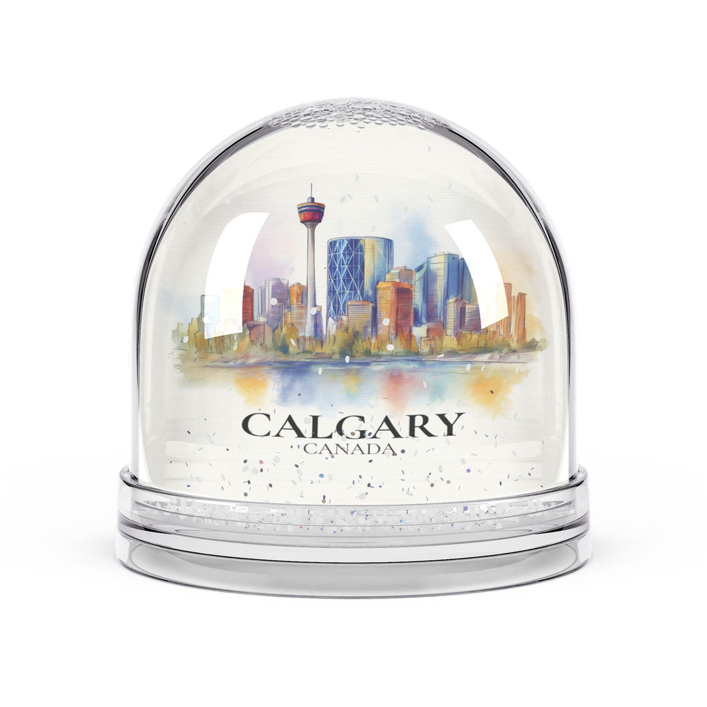 Calgary Alberta Snow Globe, Personalized Watercolor, Custom Travel Souvenir Keepsake City Dome