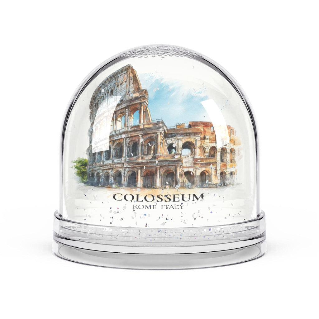 Colosseum Snow Globe Italy, Personalized Watercolor, Custom Travel Souvenir Keepsake City Dome