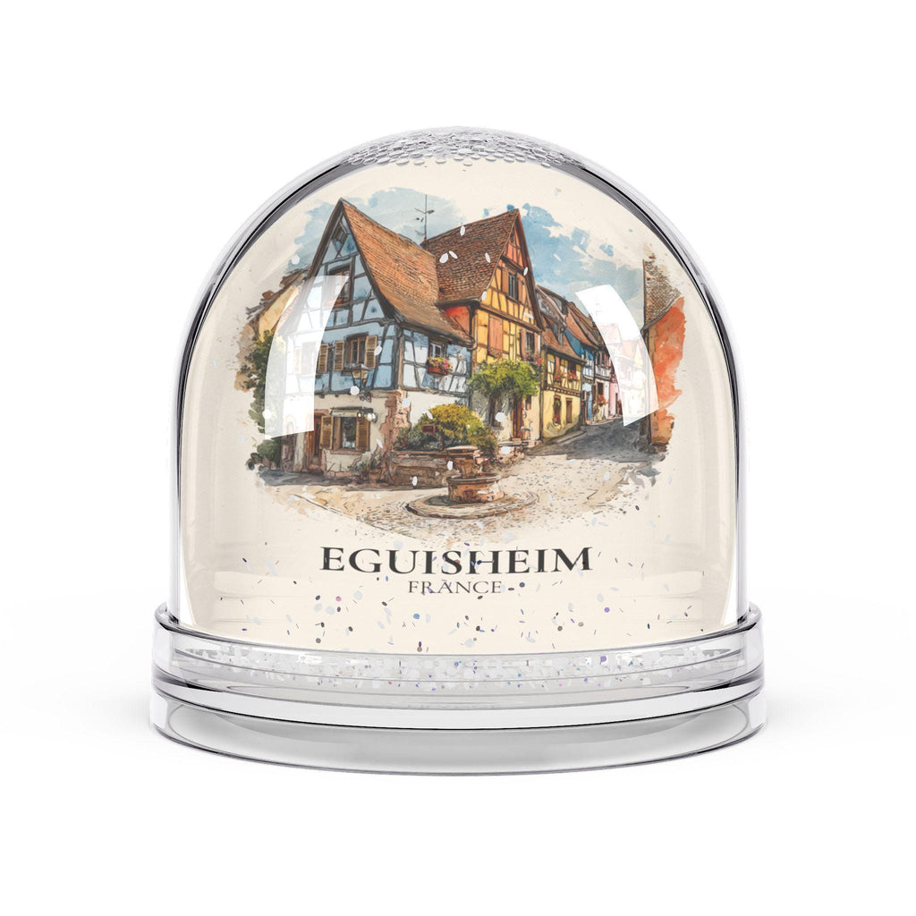 Eguisheim France Snow Globe, Personalized Watercolor, Custom Travel Souvenir Keepsake City Dome