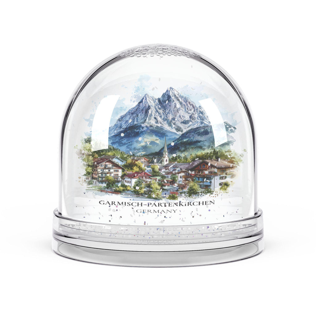 Garmisch Partenkirchen Germany Snow Globe, Personalized Watercolor, Custom Travel Souvenir Keepsake City Dome
