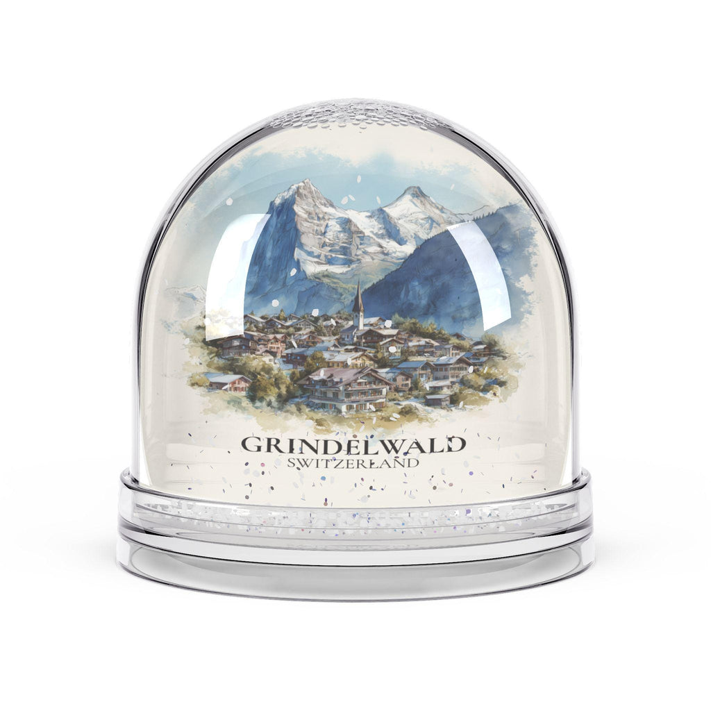 Grindelwald Switzerland Snow Globe, Personalized Watercolor, Custom Travel Souvenir Keepsake City Dome