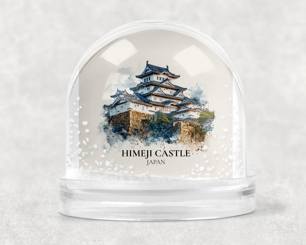 Himeji Castle Japan Snow Globe, Personalized Watercolor, Custom Travel Souvenir Keepsake City Dome