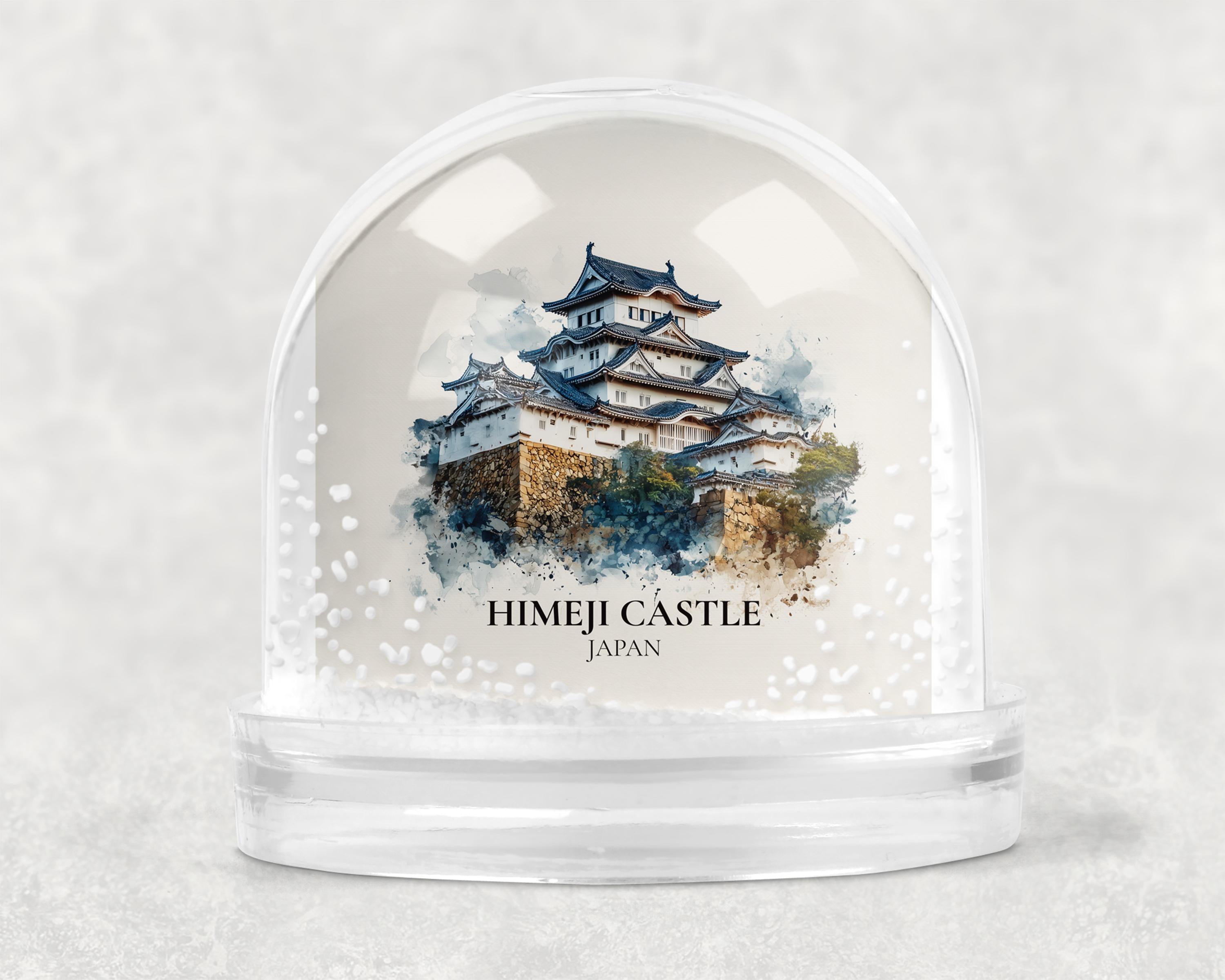 Himeji Castle Japan Snow Globe, Personalized Watercolor, Custom Travel Souvenir Keepsake City Dome