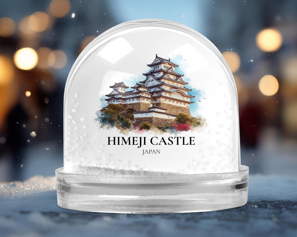 Himeji Castle Snow Globe Japan, Personalized Watercolor, Custom Travel Souvenir Keepsake City Dome