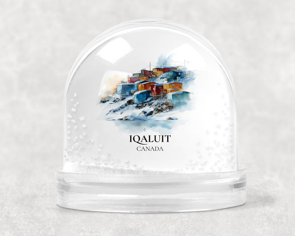 Iqaluit Nunavut Snow Globe, Personalized Watercolor, Custom Travel Souvenir Keepsake City Dome