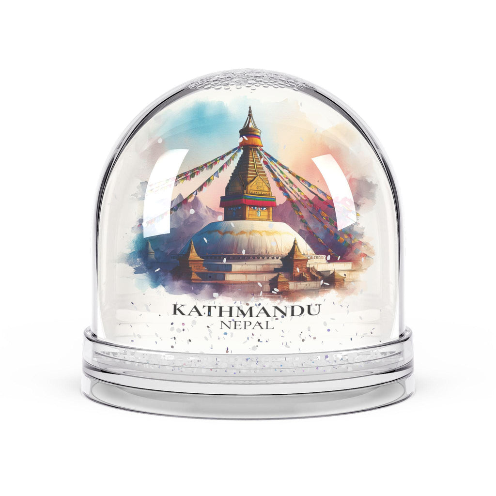 Kathmandu Nepal Snow Globe, Personalized Watercolor, Custom Travel Souvenir Keepsake City Dome