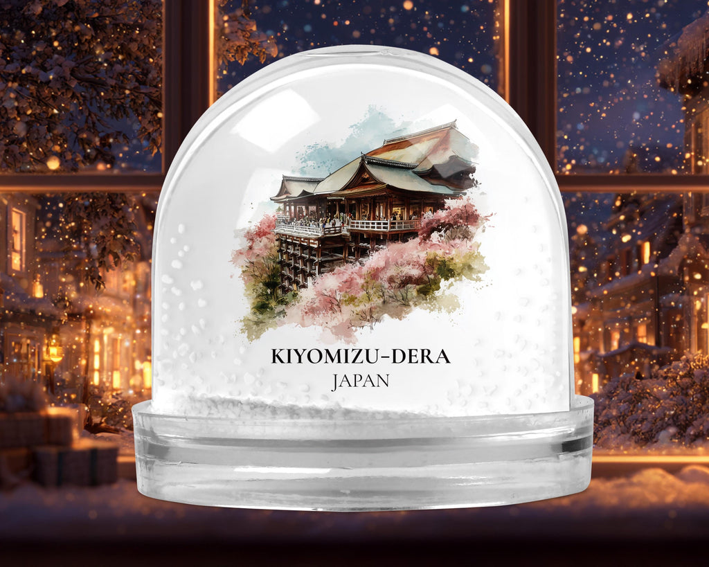 Kiyomizu-dera Japan Snow Globe, Personalized Watercolor, Custom Travel Souvenir Keepsake City Dome