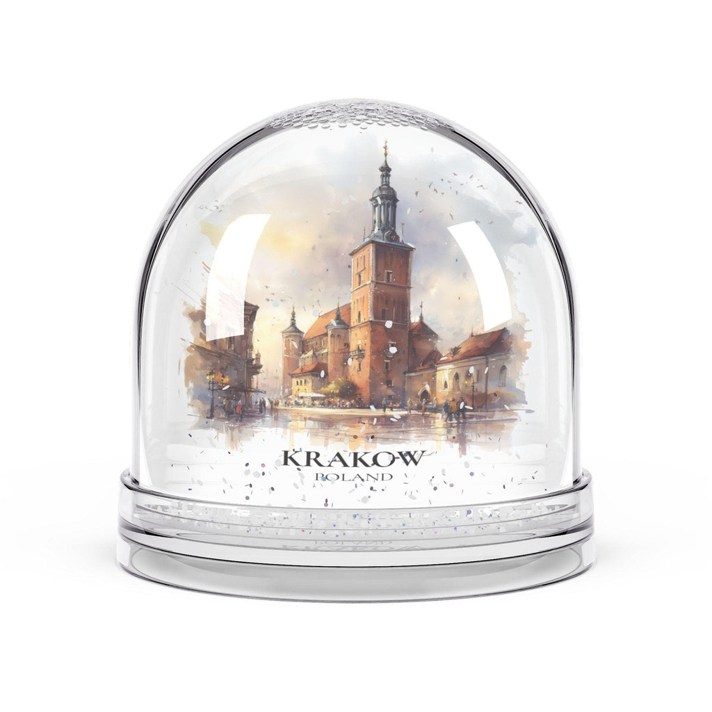 Krakow Poland Snow Globe, Personalized Watercolor, Custom Travel Souvenir Keepsake City Dome
