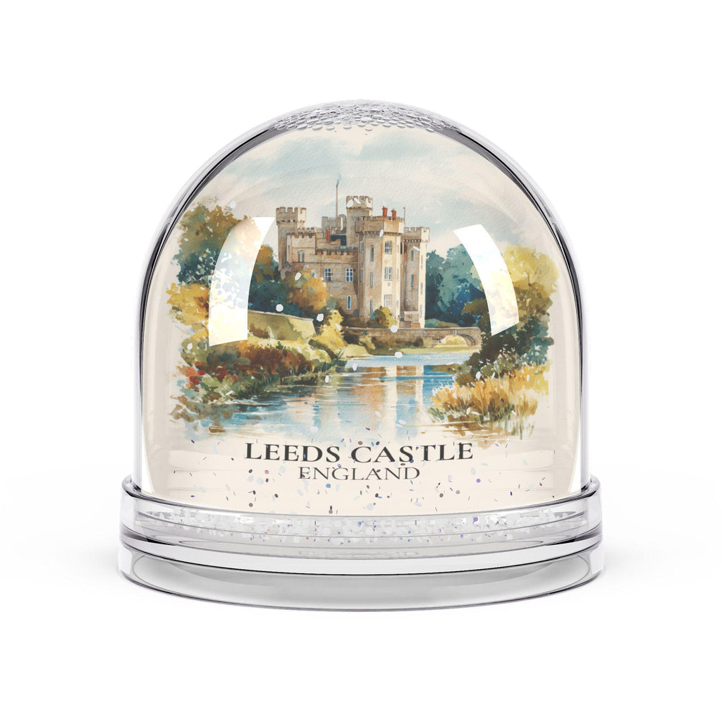 Leeds Castle England Snow Globe, Personalized Watercolor, Custom Travel Souvenir Keepsake City Dome