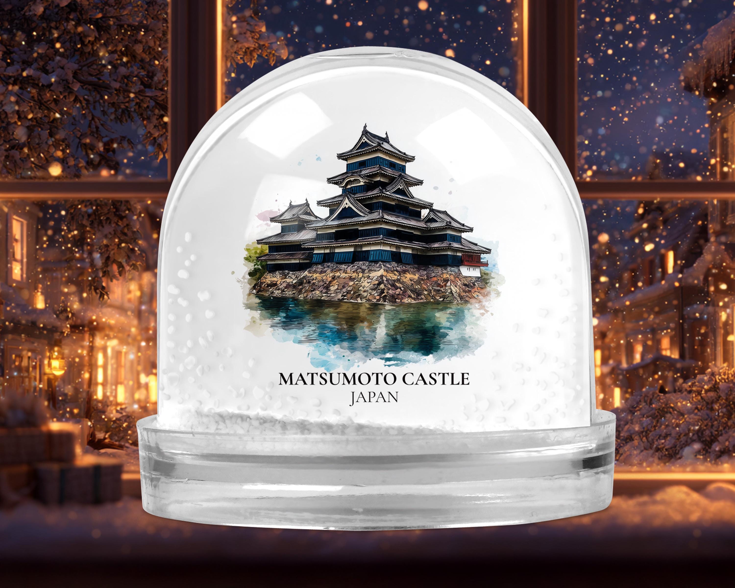 Matsumoto Castle Japan Snow Globe, Personalized Watercolor, Custom Travel Souvenir Keepsake City Dome