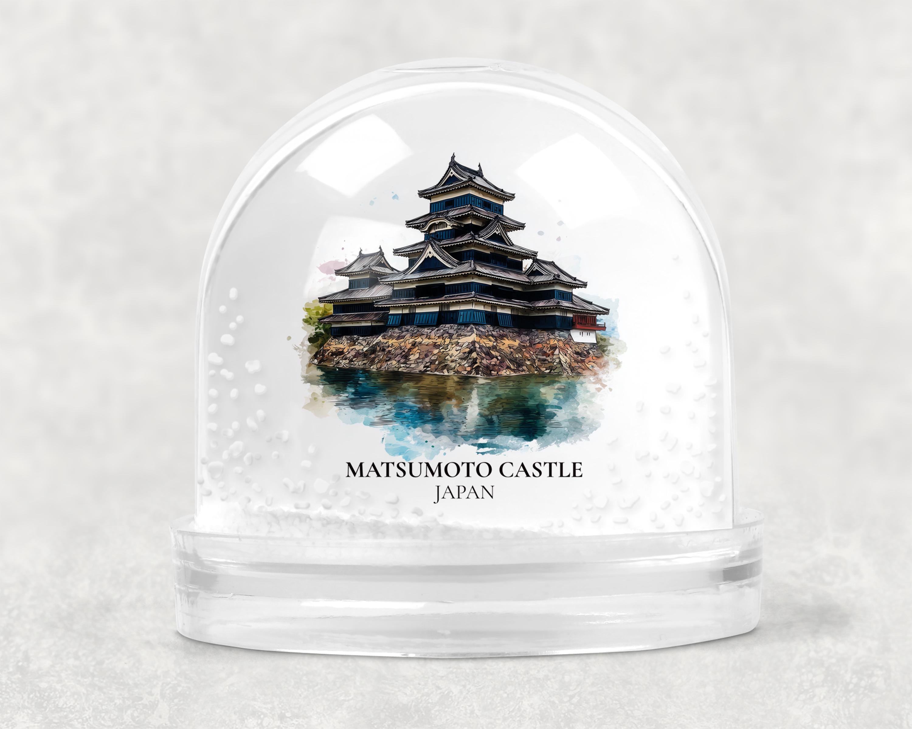 Matsumoto Castle Japan Snow Globe, Personalized Watercolor, Custom Travel Souvenir Keepsake City Dome