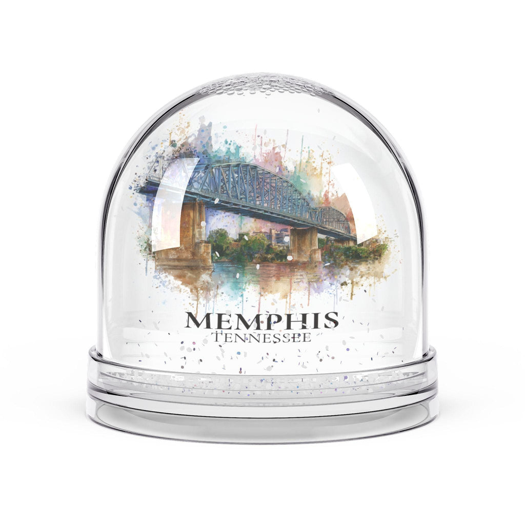 Memphis Tennessee Snow Globe, Personalized Watercolor, Custom Travel Souvenir Keepsake City Dome