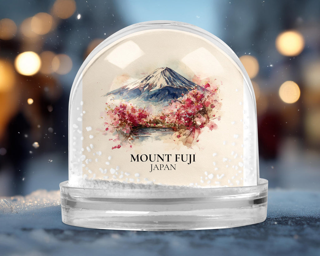 Mount Fuji Japan Snow Globe, Personalized Watercolor, Custom Travel Souvenir Keepsake City Dome